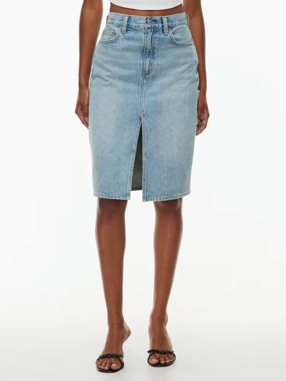 Aritzia- Denim Forum The '90s Pencil Midi Denim Skirt, Size 24